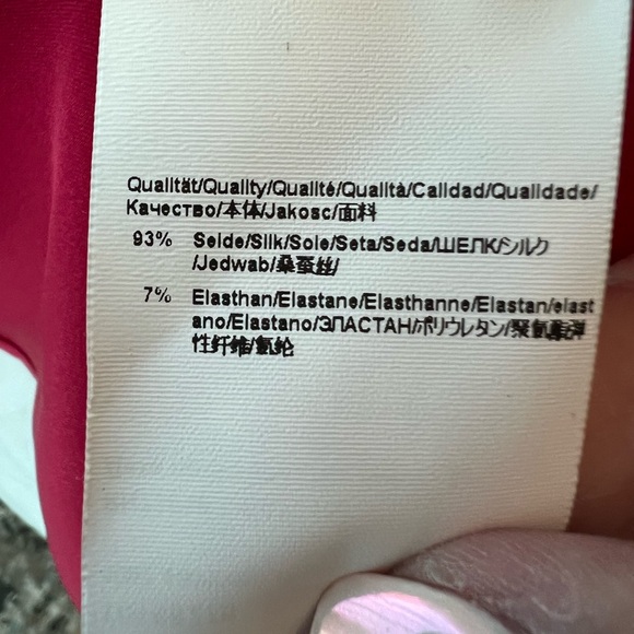 Hugo boss Red/strawberry Long-Sleeve Pleated Front Women's Blouse silk - Picture 8 of 8